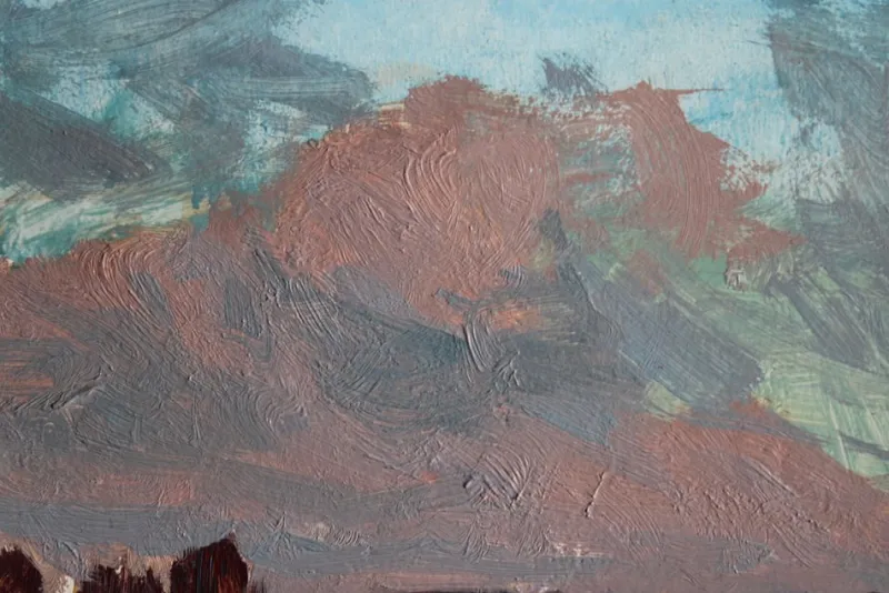 Pamono Alfejs Bromults, Winter Landscape, Oil on Cardboard> Impressionist