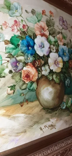 Pamono Alfonse Renè, Flowers, 1980, Oil on Canvas