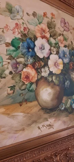 Pamono Alfonse Renè, Flowers, 1980, Oil on Canvas