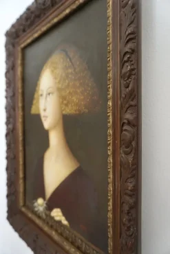 Pamono Alfonso Rocchi, Fanciulla with Cardo, Italy, 2018, Oil on Canvas><noscript><img width=