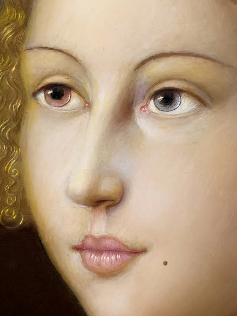 Pamono Alfonso Rocchi, Fanciulla with Cardo, Italy, 2018, Oil on Canvas> Old Masters