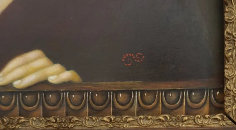 Pamono Alfonso Rocchi, Fanciulla with Cardo, Italy, 2018, Oil on Canvas> Old Masters