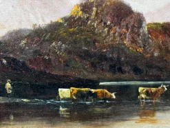 Sale Pamono Alfred De Breanski Jr, Sunset Over Lake Windermere, Oil Painting, 1920, Framed