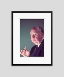 Pamono Alfred Hitchcock Holding a Cigar Framed in Black by Baron> Mid-Century