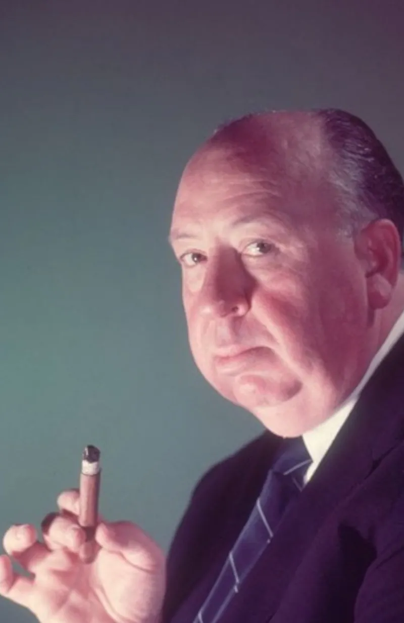 Pamono Alfred Hitchcock Holding a Cigar Framed in Black by Baron> Mid-Century