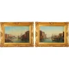 New Pamono Alfred Pollentine, Grand Canal Venice, 19th Century, Antique Oil Paintings, Framed Set of 2