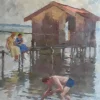 Pamono Alfred Schmidt, Am Chiemsee, Oil Painting, Munich, 1930s> Impressionist|Art Deco
