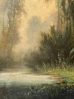 Pamono Alfred Williams, Woodland Landscape, 19th Century, Oil on Canvas, Framed><noscript><img width=