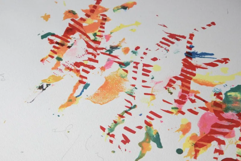 Outlet Pamono Alighiero Boetti, Jumping from Pole to Frasca, 48-50, Silkscreen, 1986