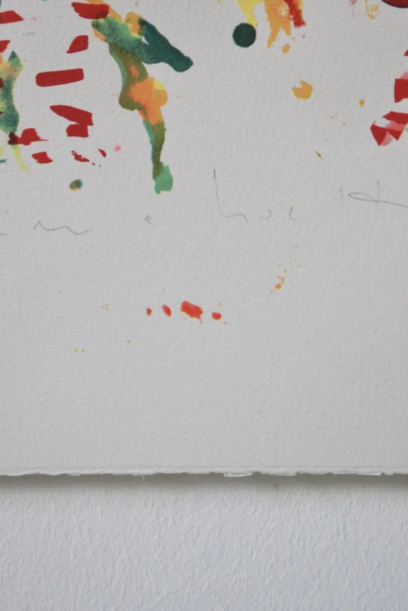 Outlet Pamono Alighiero Boetti, Jumping from Pole to Frasca, 48-50, Silkscreen, 1986