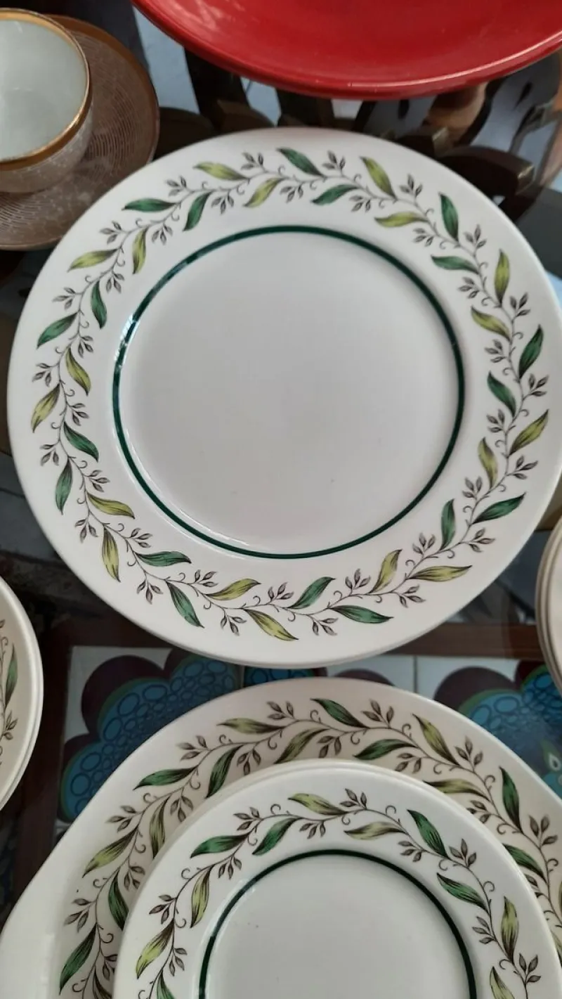 Pamono Almond Willow Tableware Set from Royal Doulton , 1950s, Set of 26> Dinner Plates & Bowls