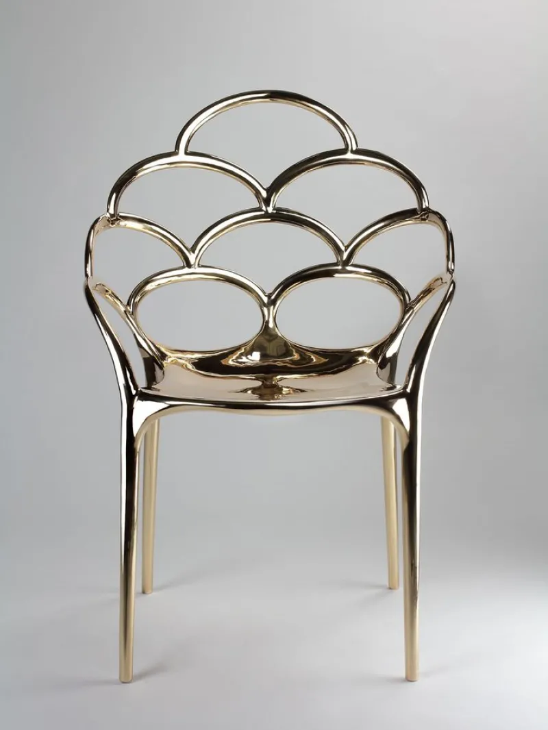 Sale Pamono Alpemare Chair in Mirror Polished Cast Bronze by Barberini & Gunnell