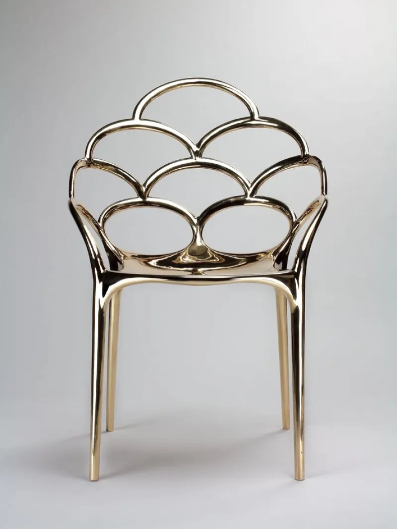 Sale Pamono Alpemare Chair in Mirror Polished Cast Bronze by Barberini & Gunnell