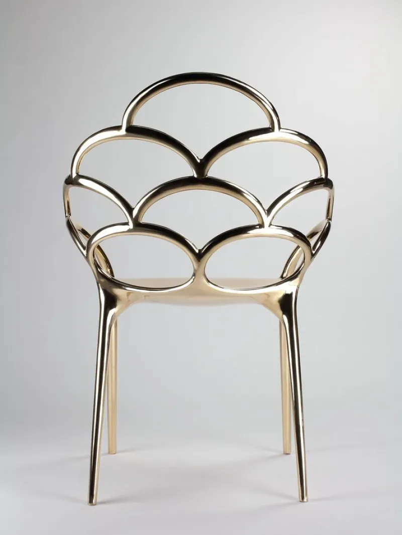 Sale Pamono Alpemare Chair in Mirror Polished Cast Bronze by Barberini & Gunnell