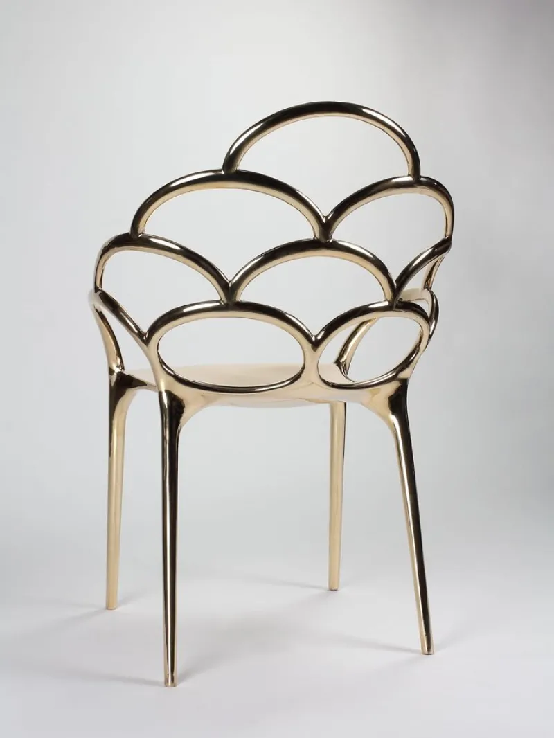 Sale Pamono Alpemare Chair in Mirror Polished Cast Bronze by Barberini & Gunnell