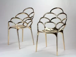 Sale Pamono Alpemare Chair in Mirror Polished Cast Bronze by Barberini & Gunnell