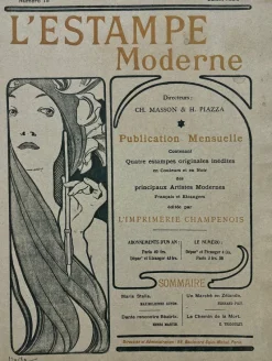 New Pamono Alphonse Mucha, Cover for l'Estampe Moderne, July 1898, Lithograph