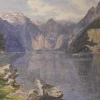 Pamono Alpine Lake, Königssee, 1923, Oil on Canvas, Framed> Impressionist