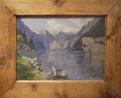 Pamono Alpine Lake, Königssee, 1923, Oil on Canvas, Framed> Impressionist