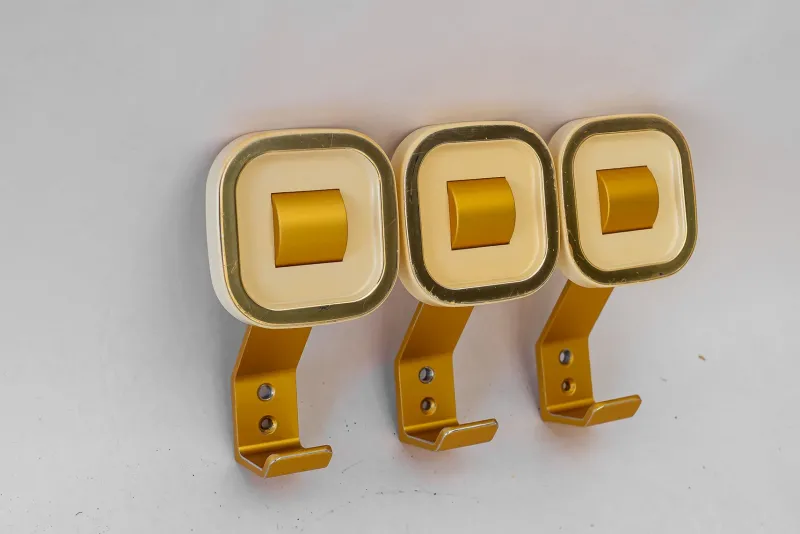 Sale Pamono Aluminium and Acrylic Glass Wall Hooks, Vienna, Austria, 1950s, Set of 3