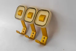 Sale Pamono Aluminium and Acrylic Glass Wall Hooks, Vienna, Austria, 1950s, Set of 3