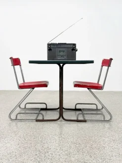 Online Pamono Aluminum Chairs with Matching Table by Cindy Crawford-Steiger for Embru, Set of 3
