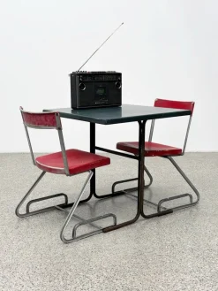Online Pamono Aluminum Chairs with Matching Table by Cindy Crawford-Steiger for Embru, Set of 3