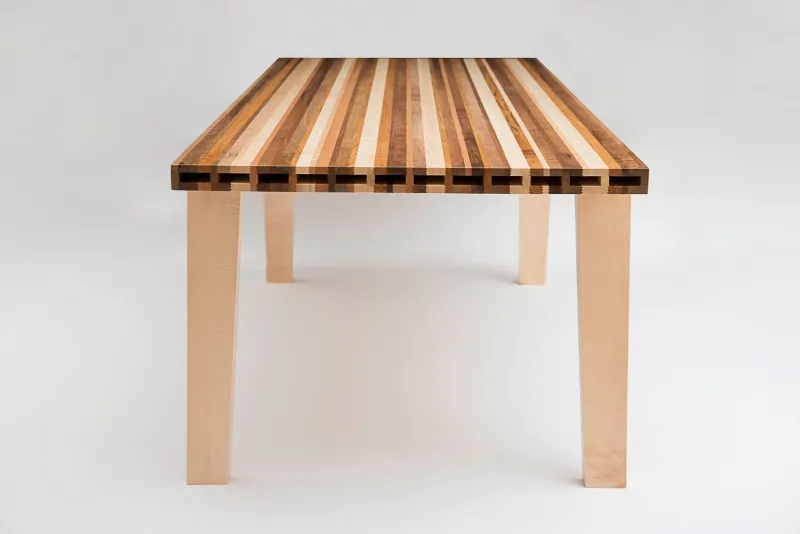 Pamono Alveo Table in Multicolored Solid Honeycomb Wood> Garden Tables