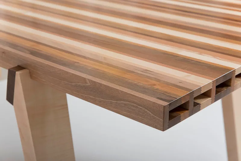 Pamono Alveo Table in Multicolored Solid Honeycomb Wood> Garden Tables