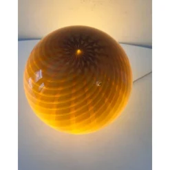Discount Pamono Amber and Brown Spider Sphere Table Lamp in Murano Glass by Simoeng