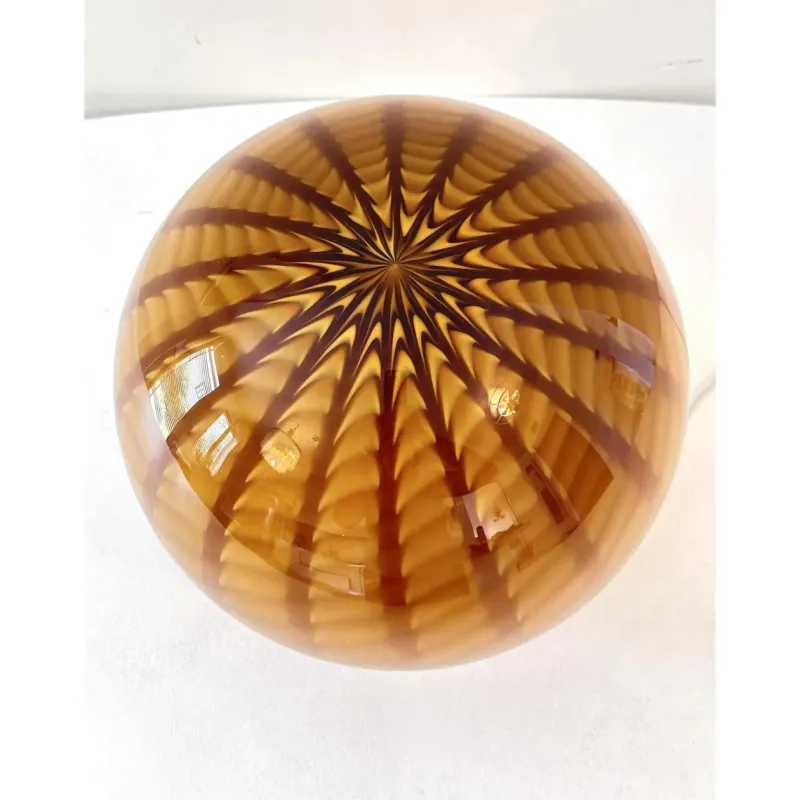 Discount Pamono Amber and Brown Spider Sphere Table Lamp in Murano Glass by Simoeng