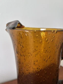 Sale Pamono Amber Bubble Glass Carafe by Biot, 1970s