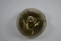 Pamono Amber Glass Flush Mount by Koch & Lowy for Peill and Putzler, 1960s><noscript><img width=