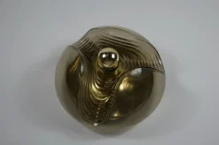 Pamono Amber Glass Flush Mount by Koch & Lowy for Peill and Putzler, 1960s><noscript><img width=