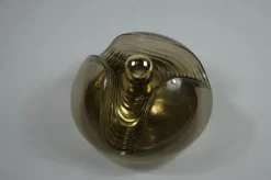 Pamono Amber Glass Flush Mount by Koch & Lowy for Peill and Putzler, 1960s><noscript><img width=