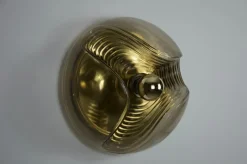Pamono Amber Glass Flush Mount by Koch & Lowy for Peill and Putzler, 1960s><noscript><img width=