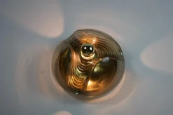 Pamono Amber Glass Flush Mount by Koch & Lowy for Peill and Putzler, 1960s><noscript><img width=