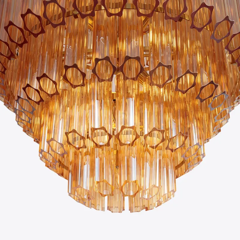 Clearance Pamono Amber Grande Palermo Chandelier from Pure White Lines