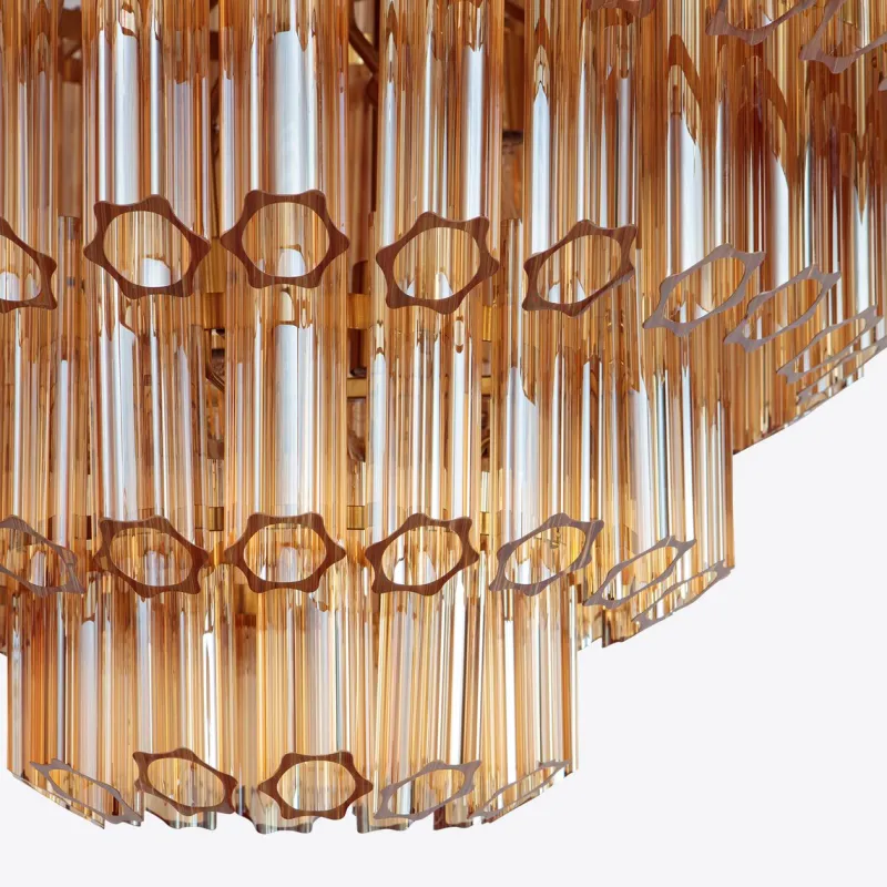 Clearance Pamono Amber Grande Palermo Chandelier from Pure White Lines
