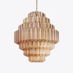 Clearance Pamono Amber Grande Palermo Chandelier from Pure White Lines