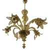 Clearance Pamono Amber Murano Glass Chandelier with Flowers and Leaves from Simoeng