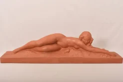 Discount Pamono Amedeo Gennarelli, Art Deco Nude of Young Lying Woman, 1920s, Terracotta