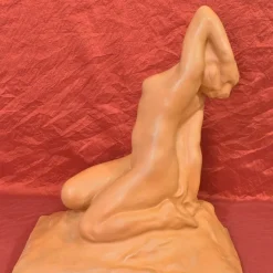 Pamono Amedeo Gennarelli, Art Deco Nude of Young Woman, 20th Century, Terracotta><noscript><img width=