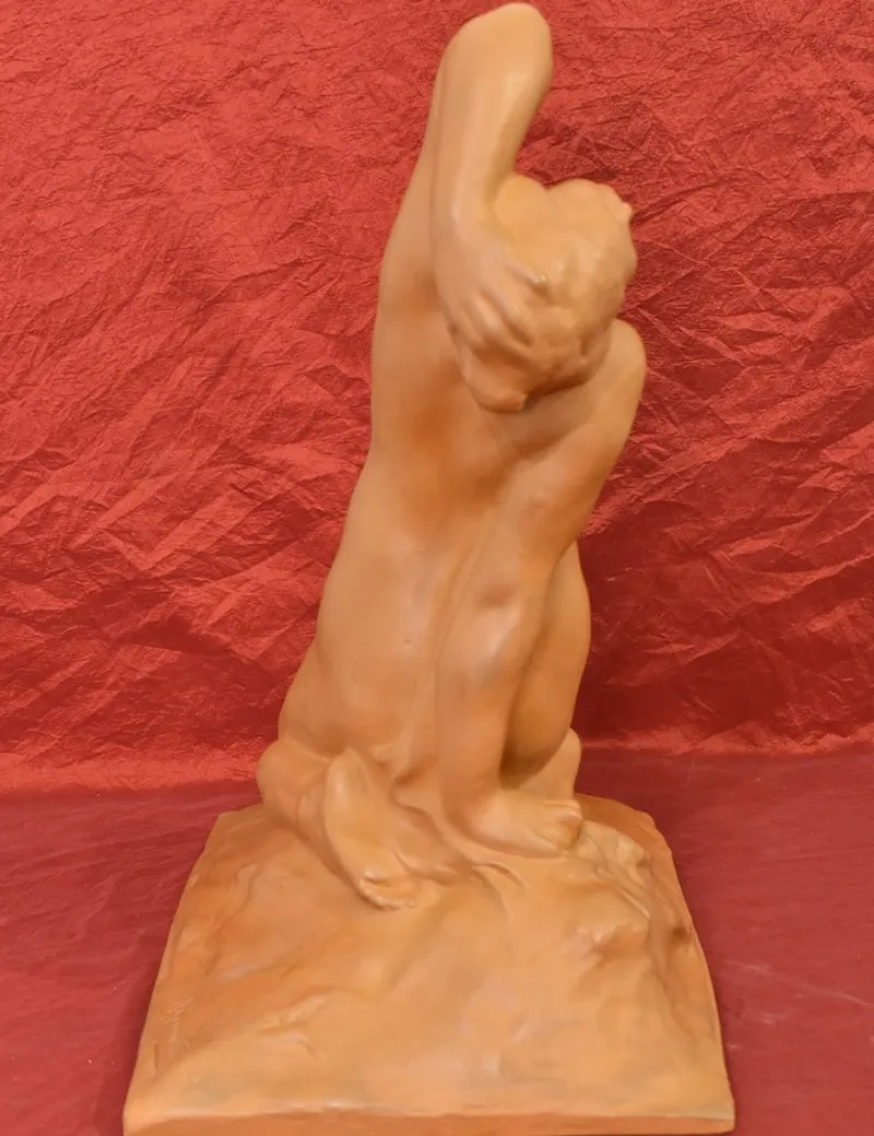 Pamono Amedeo Gennarelli, Art Deco Nude of Young Woman, 20th Century, Terracotta> Art Deco