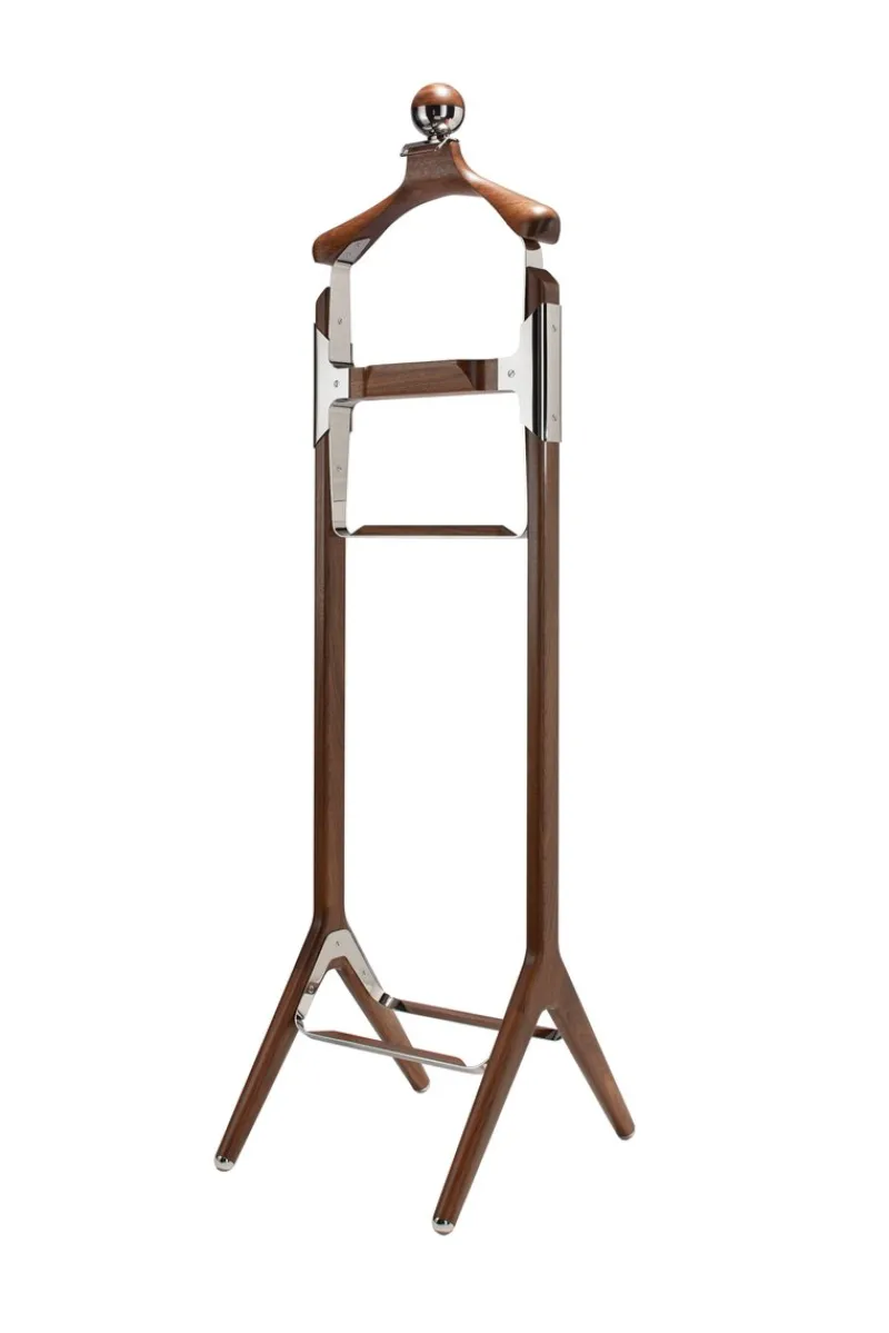 Sale Pamono American Black Walnut & Polished Stainless Steel Permanent Style Valet Stand by Honorific