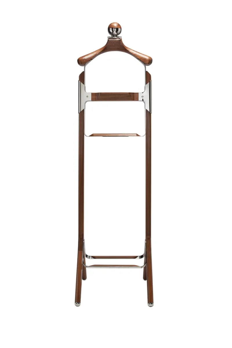 Sale Pamono American Black Walnut & Polished Stainless Steel Permanent Style Valet Stand by Honorific