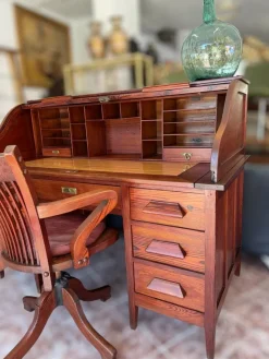 New Pamono American Bureau Desk with Blinds