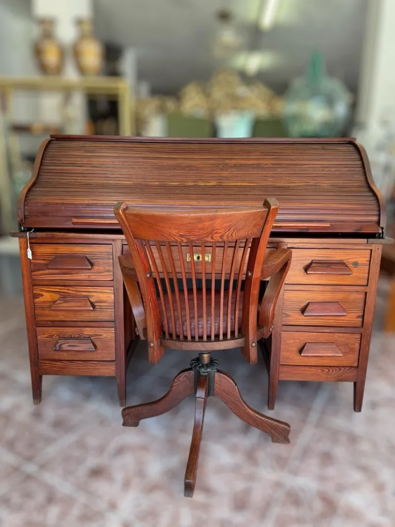 New Pamono American Bureau Desk with Blinds