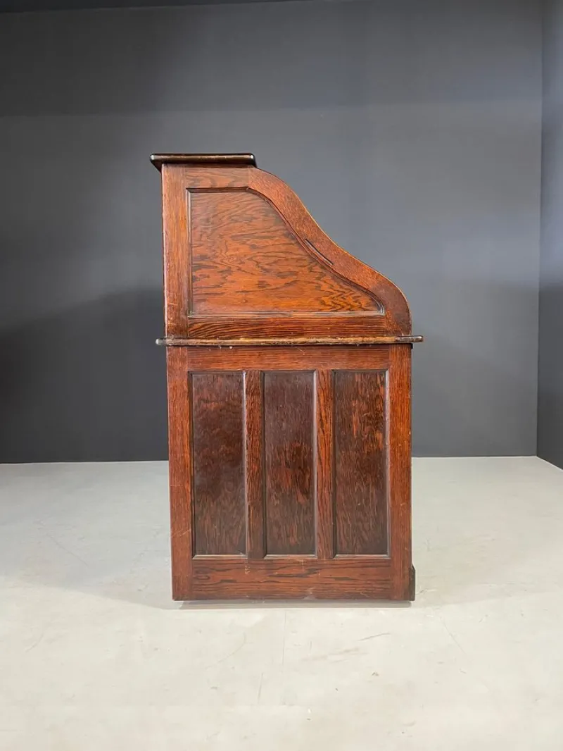 Pamono American Oak Roll-Top Desk, Czechoslovakia, 1930s> Desks