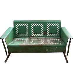 Pamono American Porch Glider with Original Green Paint by Bunting, 1950s> Benches